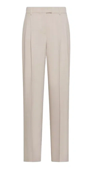 Seventy Comfortable Polyester Blend Trousers In Beige