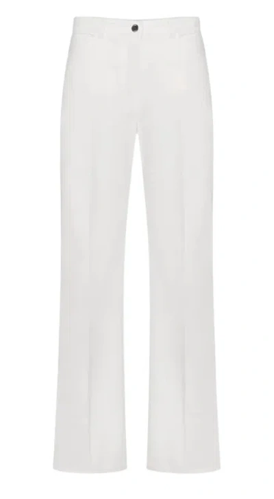 Seventy Comfortable Stretch Cotton Trousers In White