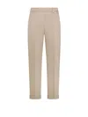 Seventy Ankle-length Trousers With Stretch Cotton Satin Cuff In Neutral