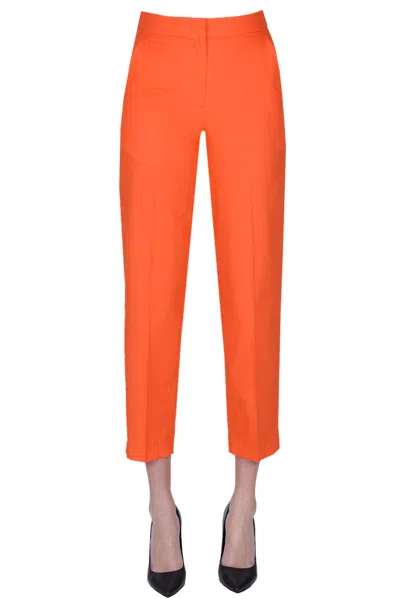 Seventy Cotton Cigarette Trousers, In Orange