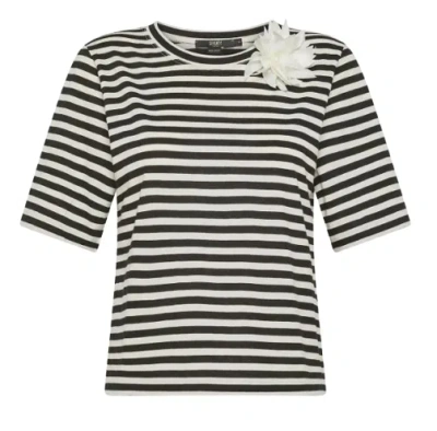 Seventy Cotton T-shirt For Casual Wear In Nero/panna