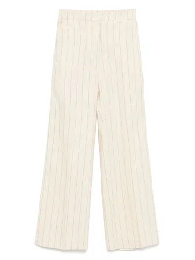 Seventy Cream Linen Blended Pinstriped Jacket In Beige