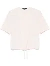 Seventy Cream T-shirt Shirt With Drawstring Ties At The Hem In White