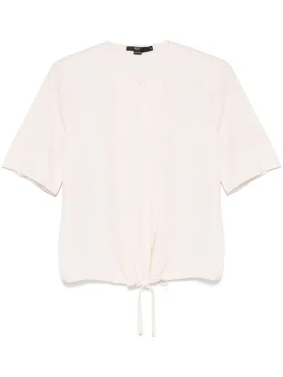 Seventy Cream T-shirt Shirt With Drawstring Ties At The Hem In White