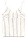 Seventy Cream Top With Stripes Pattern In White