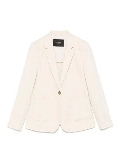 Seventy Crem Cotton Blazer In Beige