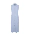 Seventy Buttoned Collared Midi Dress In Blue