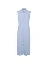 Seventy Buttoned Collared Midi Dress In Blue