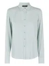Seventy Plain Crepe Shirt With Silk Mix In Green