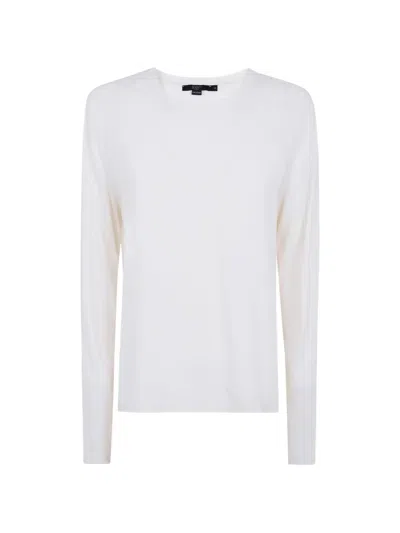 Seventy Jersey Crepe Round Neck Sweater In White