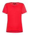 Seventy Crewneck T-shirt In Jersey And Silk-blend Crepe In Red