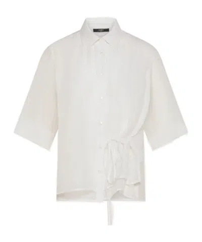 Seventy Crinkled Side-tie Blouse In White
