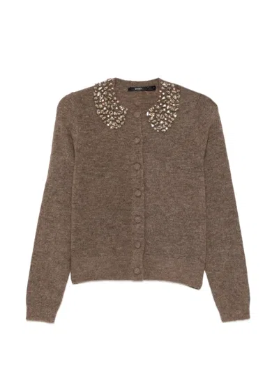 Seventy Crystal-embellished Cardigan In Brown