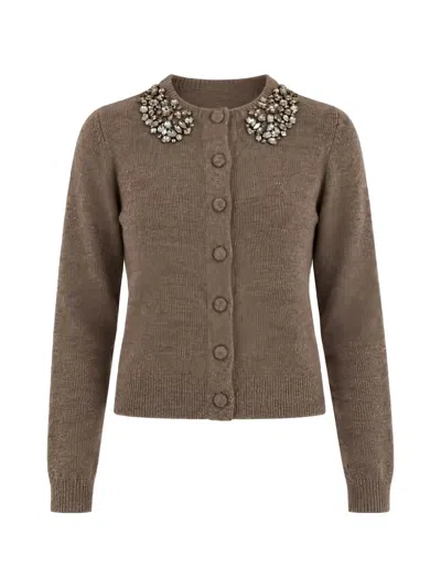 Seventy Crystal-embellished Cardigan In Neutral