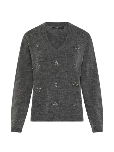 Seventy Crystal-embellished V-neck Sweater In Animal Print