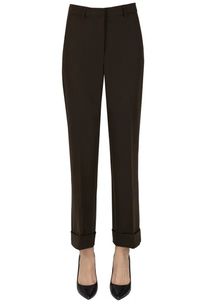 Seventy Cuffed Leg Trousers In Dark Brown