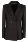 Seventy Double-breasted Wool Blazer In Black