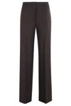 Seventy Dark Brown High-waisted Trousers With Central Closure In Brown