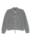 Seventy Diamond-pattern Embellished Cardigan In Gray