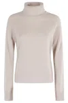 Seventy Fitted Long-sleeve Cashmere Sweater With High Collar In Neutral