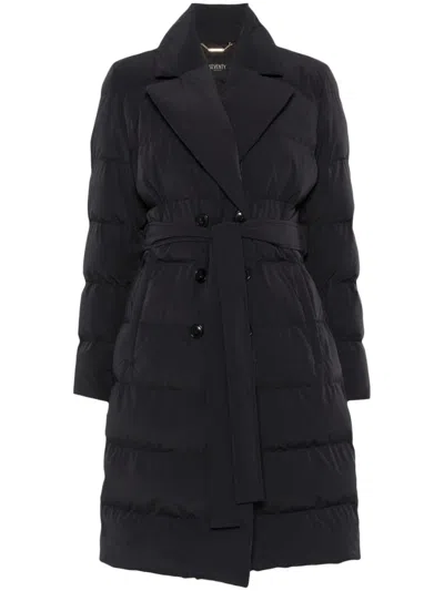 Seventy Double-breasted Belted Coat In Black