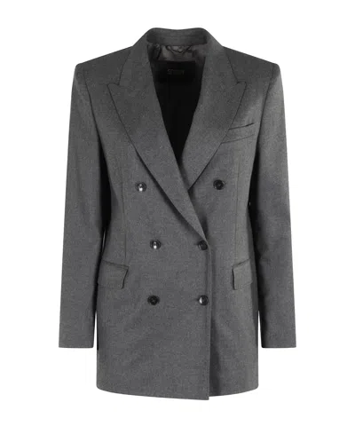 Seventy Double-breasted Blazer In Gray