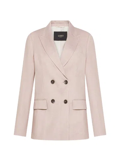 Seventy Pink Tailored Double Breasted Blazer