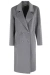 Seventy Double-breasted Coat With Classic Lapel In Gray