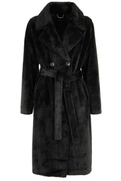 SEVENTY DOUBLE-BREASTED FAUX FUR TRENCH COAT