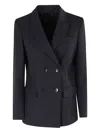 Seventy Double-breasted Peak-lapels Blazer In Black
