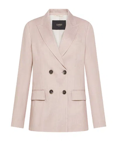 Seventy Double-breasted Suit Jacket In Pink