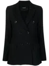 Seventy Double-breasted Virgin Wool Blazer In Black