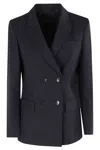 Seventy Double-breasted Tailored Jacket With Classic Lapel In Black