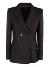 Seventy Double-breasted Wool Blazer In Brown