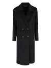 Seventy Double-breasted Wool Coat In Black
