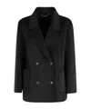 Seventy Double-breasted Wool Coat In Black