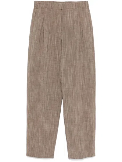 Seventy Double-pleated Trousers In Brown