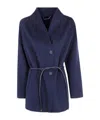 Seventy Double Wool Blend Short Coat In Blue