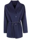 Seventy Double Wool Blend Short Coat In Blue