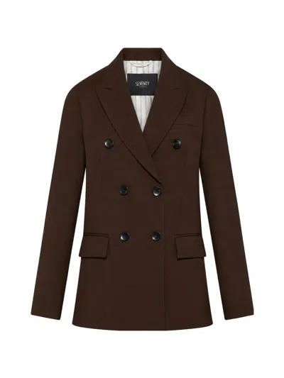Seventy Double-breasted Blazer In Brown