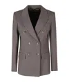 Seventy Earth Double-breasted Flap Pockets Polyester-blend Jacket In Gray
