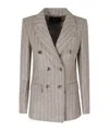 Seventy Pinstripe Double-breasted Blazer In Neutral