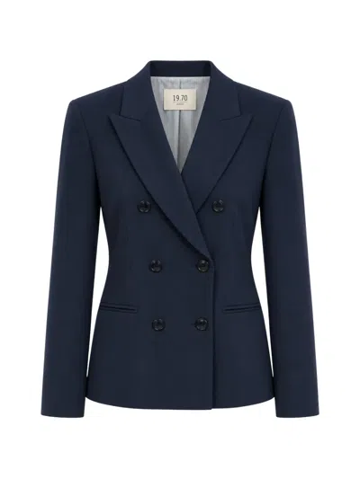 Seventy Double-breasted Peaked-lapel Jacket In Blue