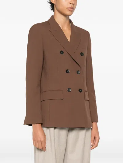 Seventy Double-breasted Peak-lapel Jacket In Brown