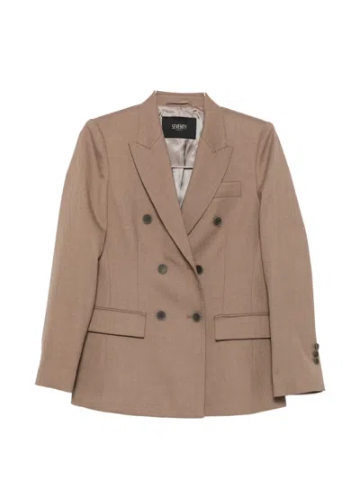 Seventy Double-breasted Peak-lapels Blazer In Pink