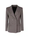 Seventy Earth Double-breasted Flap Pockets Polyester-blend Jacket In Burgundy