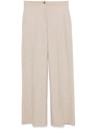 Seventy Dove Grey Stretch Trousers In White