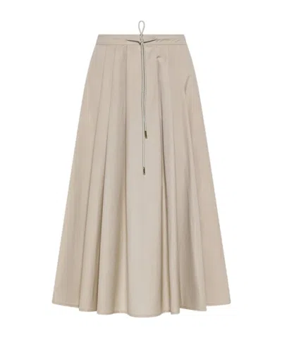 Seventy Drawstring Midi Skirt In Brown