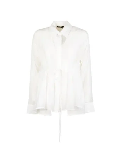 Seventy Drawstring-waist Crinkled Shirt In White