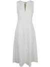 Seventy V-neck Midi Dress In White